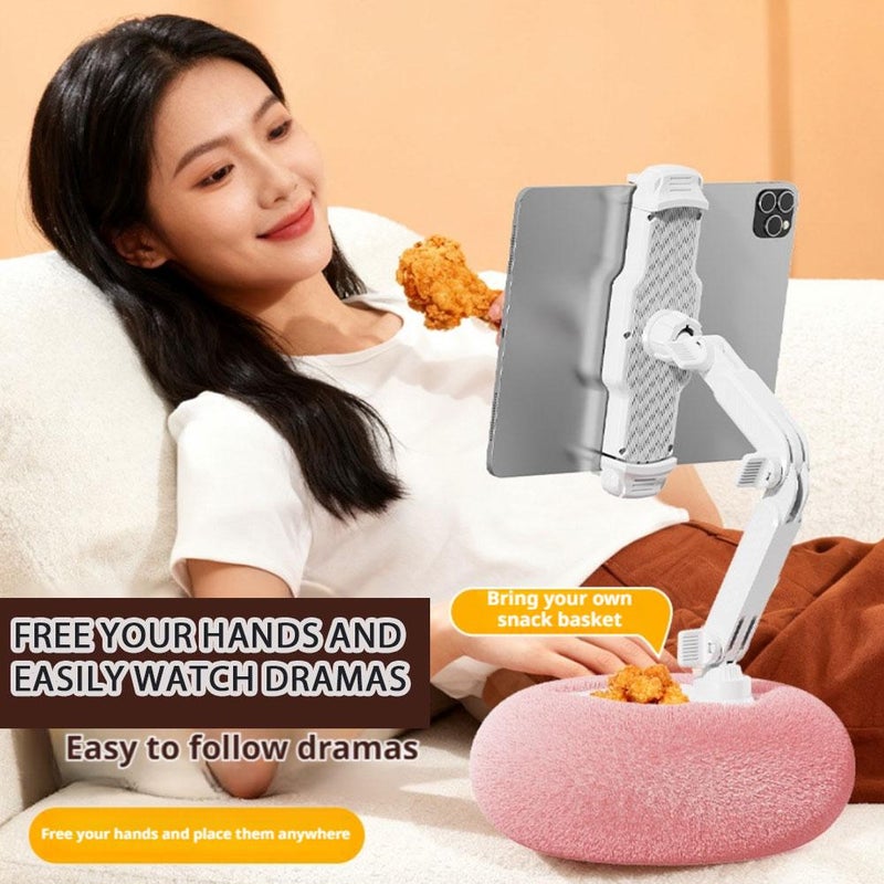 Tablet Stand Pillow for Reading,Adjustable Tablet Stands Phone Holder for Bed with Detachable Snack Bowl,Hands Free Reading in Bed,Phones Pillow Stand Compatible with 4.7"-13"Phone/Tablets - Image 2